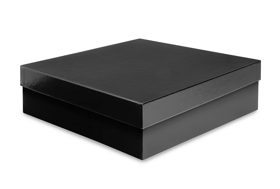 10" x 10" x 3" Black Gift Boxes The Wood Shack Gift Co