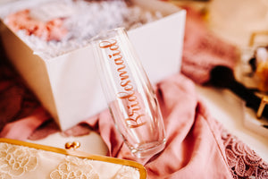 Bridesmaid Proposal Gift Box with Champagne flute
