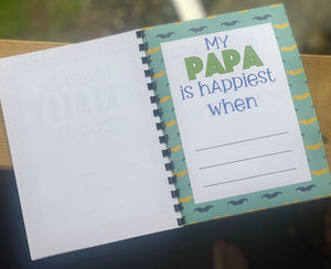 Activity book for Papa from the grandkids